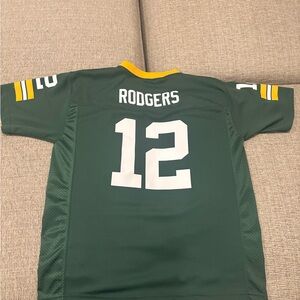 NFL Aaron Rodgers #12 Green and Yellow Kids XL Jersey